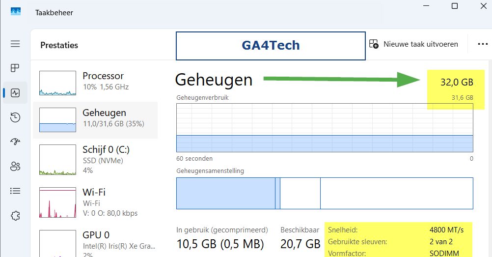 Afbeelding taakbeheer 32 GB.